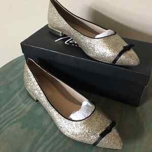 Nanette Lepore Dina Glitter Pointy Toe Flats NEW Woman’s size 9.5